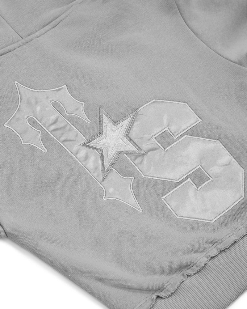 Bluza z Kapturem Męskie Trapstar TS-Star Silver Satin Applique Szare | 19264-ZMIS