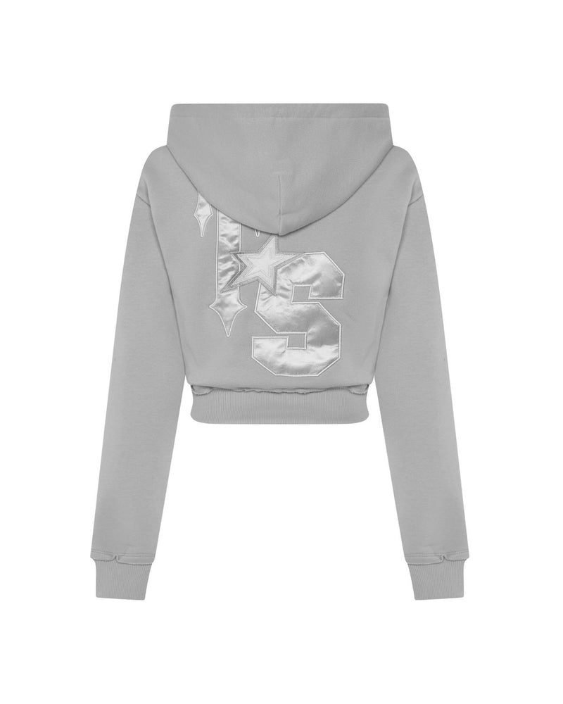 Bluzy Męskie Trapstar TS-Star Silver Satin Applique Szare | 37561-SFLV