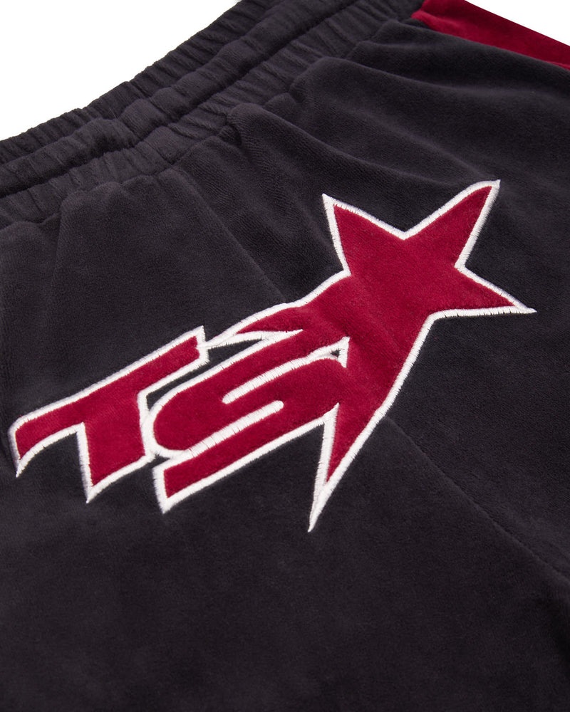 Dresy Męskie Trapstar TS-Star Velour Track Bordowe | 67948-ULNI