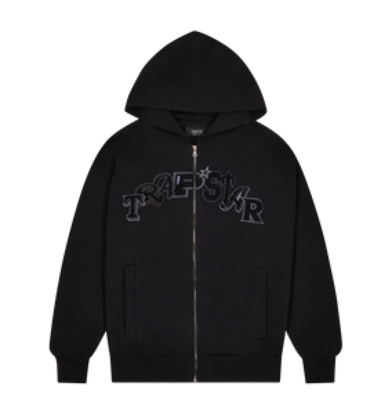 Dresy Męskie Trapstar Wildcard Chenille Zip Czarne | 06179-LNXW