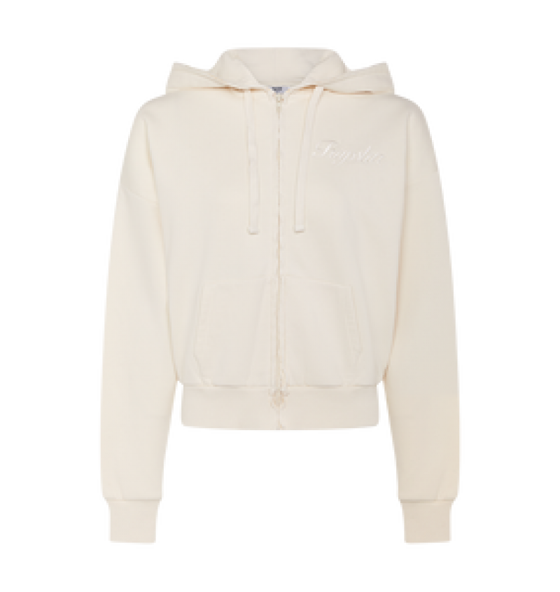 Top Damskie Trapstar TS-Star Zip Up Track Białe | 70231-QAGV